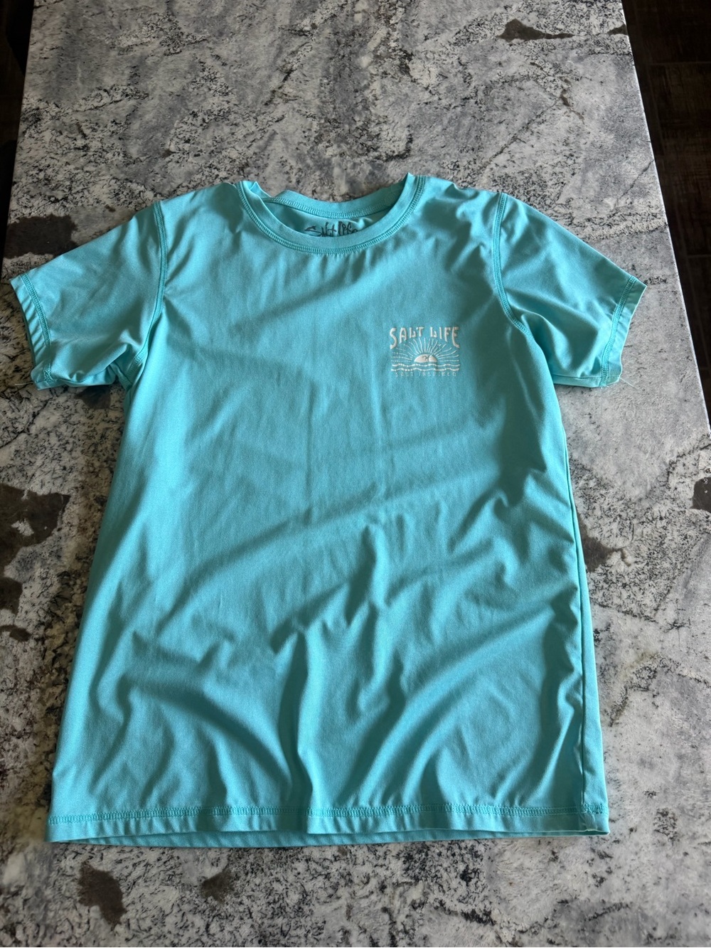 Salt Life Aqua Short-Sleeve Tee with Small Chest Logo